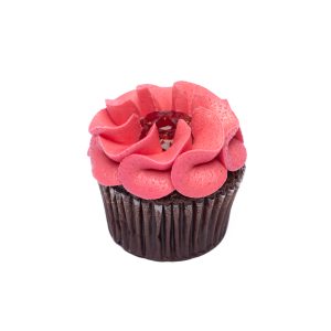 Edelweiss Chocolate Cupcake Strawberry Frosting Filled Solo Front -67